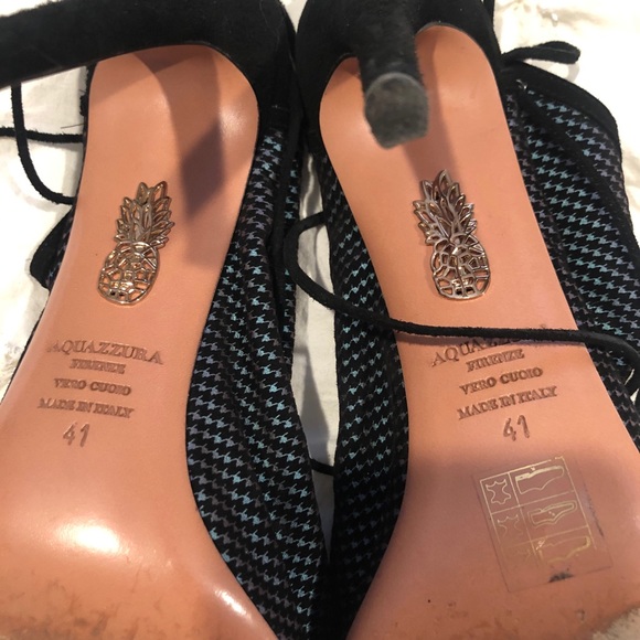 RARE!! Aquazurra Mayfair houndstooth Sz 41 - Picture 10 of 13